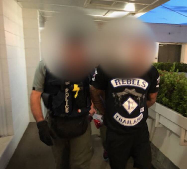 One of the seven alleged Logan Rebels members arrested during the Friday morning raids. Photo: Queensland Police Service