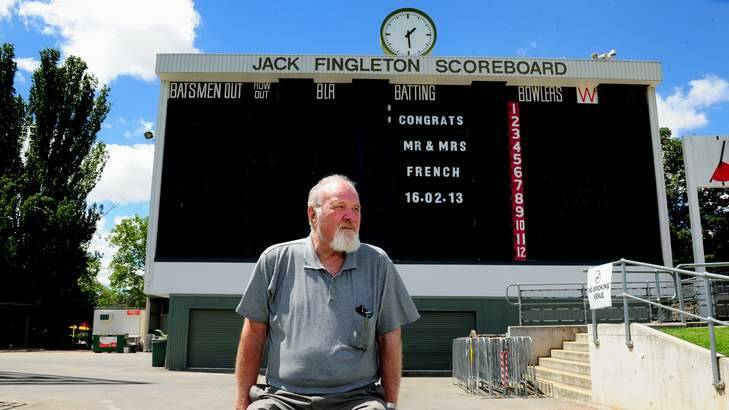 Brian Richings will no longer be operating the scoreboard at Manuka Oval. Photo: Melissa Adams
