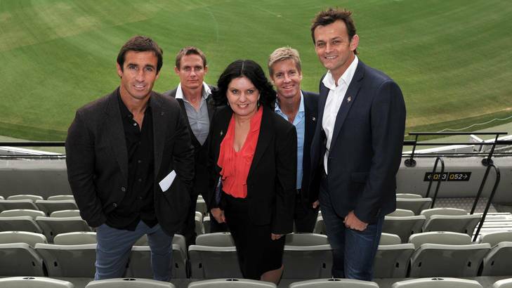 The 2012 Sports Australia Hall of Fame Inductees: Andrew Johns, Stephen Larkham, Kathy Watt, James Tomkins and Adam Gilchrist. Photo: Mal Fairclough