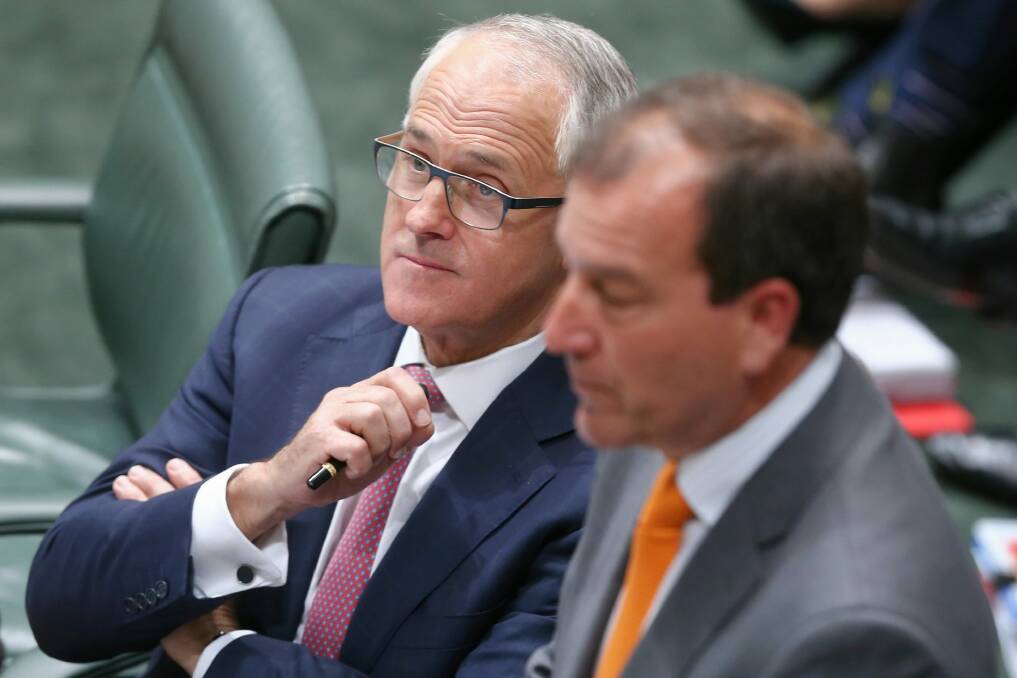 Prime Minister Malcolm Turnbull is facing questions over his decision to appoint Mal Brough to the frontbench. Photo: Alex Ellinghausen