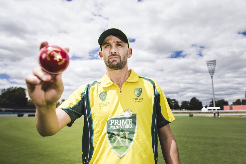 Australian off-spin bowler Nathan Lyon will return to Manuka Oval. Photo: Jamila Toderas