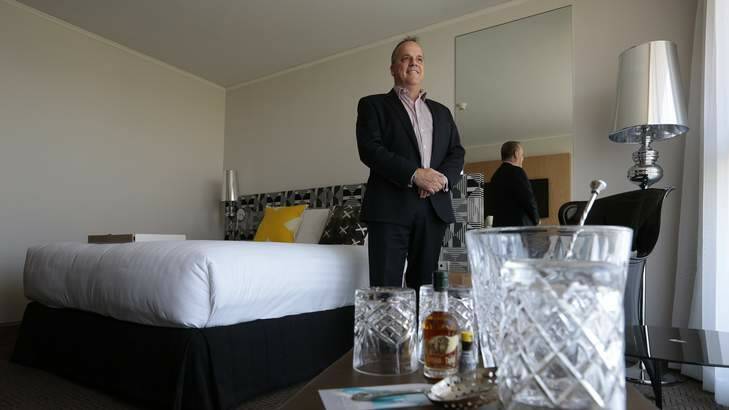 QT Hotel Canberra general manager Paul Scott in one of the refurbished rooms in the QT Hotel. Photo: Jeffrey Chan