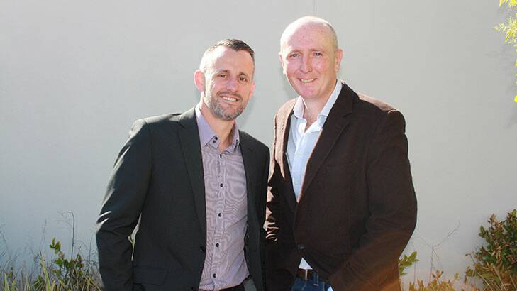 West Australian politician Stephen Dawson (right) and partner Dennis Liddelow.