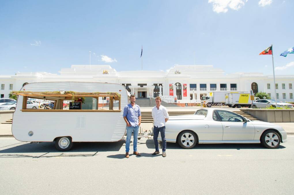 The pair love a road trip and are busy hauling their mobile drinks caravan to events across the region this summer.  Photo: Jay Cronan