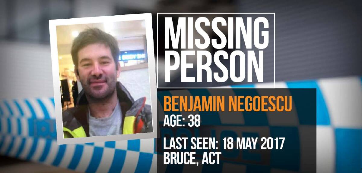 38-year-old Benjamin Negoescu has been missing for two months. Photo: ACT Police