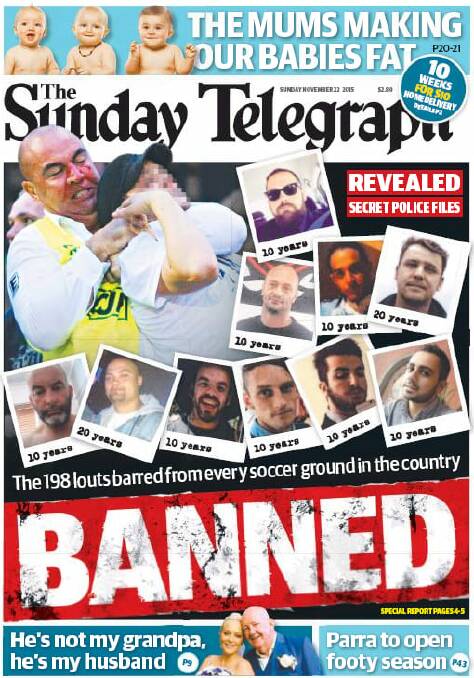 <i>The Sunday Telegraph</i>'s front page.