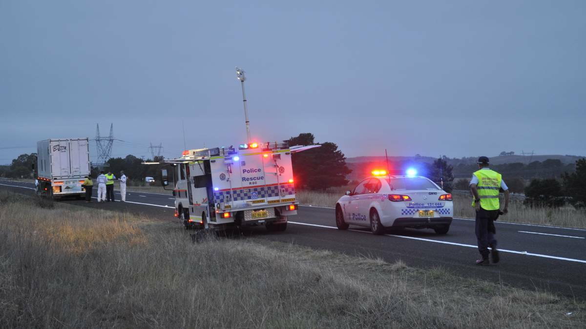 A truck driver has died after crashing on the Federal Highway on Thursday morning.  Photo: Louise Thrower