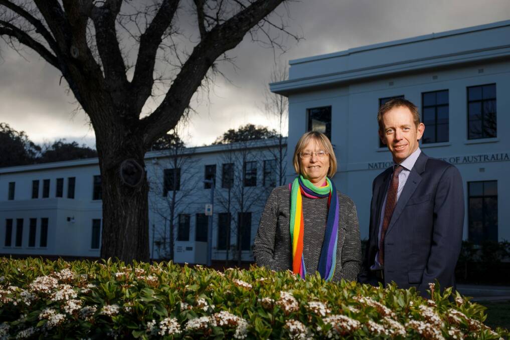 Caroline Le Couteur and Shane Rattenbury are putting a motion to the assembly next week to recognise the heritage value of the East-West Blocks.  Photo: Sitthixay Ditthavong