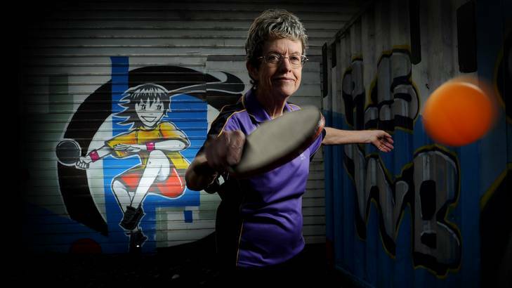 Glenys Joliffe at the ACT Table Tennis Centre in Kingston. Photo: Colleen Petch 