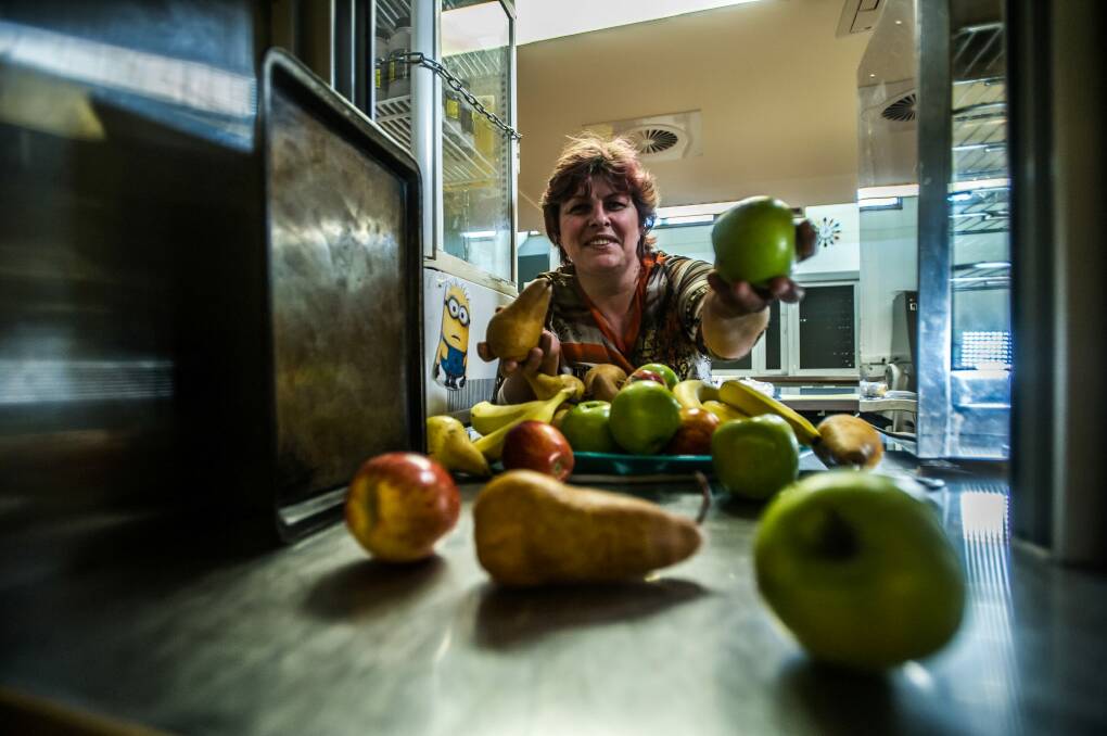 Vice-president of the ACT Council of P&C Associations Amanda Bichard at the Macgregor Primary School's canteen. Photo: Karleen Minney