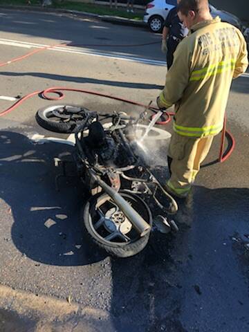 Fire crews were called to put out the blaze, which destroyed both vehicles.  Photo: Will French