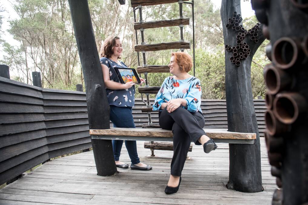 Illustrator Juliette Dudley and author Samantha Tidy have channelled their passion for Canberra into the children's book Our Bush Capital. Photo: Karleen Minney