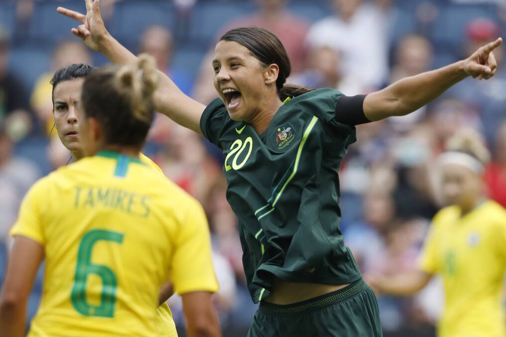 Could Sam Kerr and the Matildas bring World Cup games to Canberra? Photo: AP