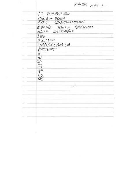 The note Mr Manase was asked to write down during the royal commission hearing to compare handwriting.