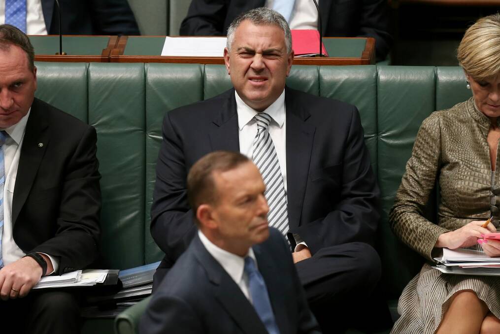 Treasurer Joe Hockey, pictured in question time, has been accused of making 'policy on the run' on the issue. Photo: Alex Ellinghausen