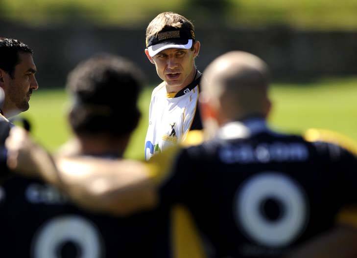 "He runs all of our plays, he knows our plays - we would be crazy not to ask him, and it is a real option I could have Stephen Larkham running around for three games" ... ACT Brumbies coach Jake White. Photo: Stuart Walmsley
