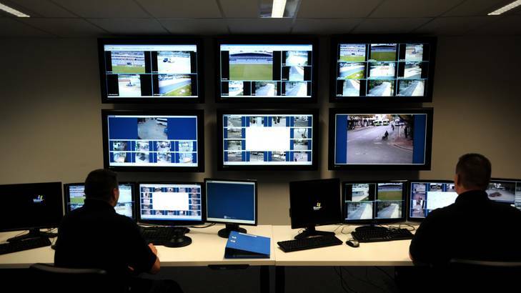 The control room for CCTV cameras in Civic, Manuka and Kingston. Photo: Marina Neil