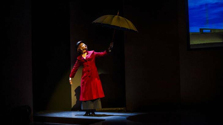 Amanda Bishop plays Julia Poppins in a scene from Red Wharf: Beyond the Rings of Satire. Photo: Rohan Thomson