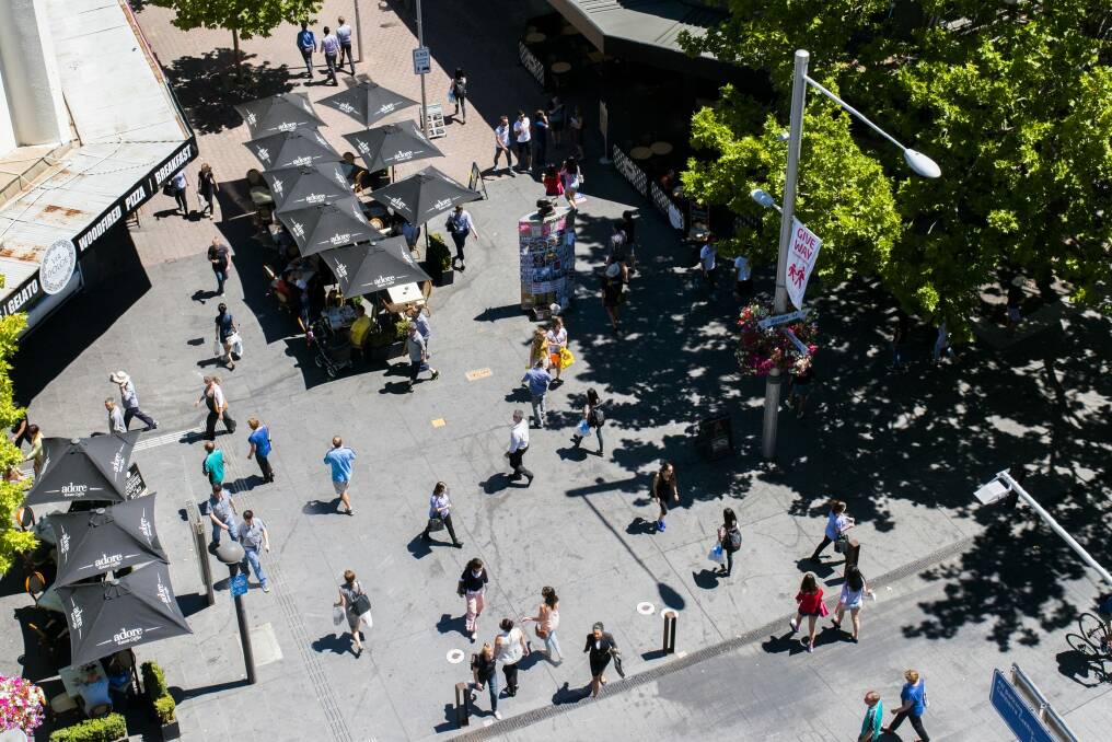 Barr's vision: A digitally altered image showing more activity in Canberra's city centre. Photo: Rohan Thomson
