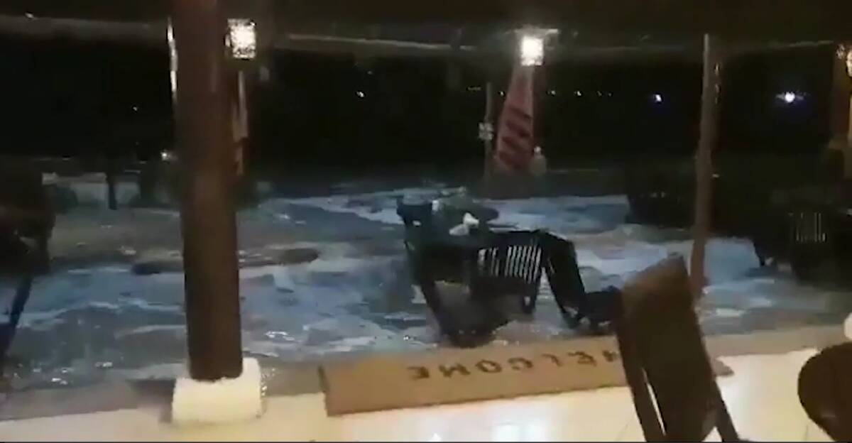Photo inside a restaurant of when the tsunami struck.  Photo: Not for syndication
