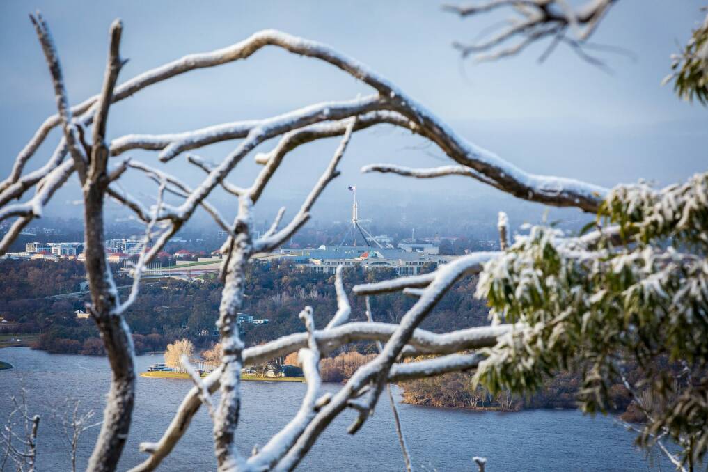 A spectacular view of Canberra on a winter's morning. Photo: Matt Roberts