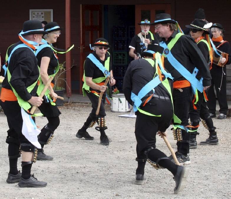The Surly Griffin Morris Dancers celebrate the winter solstice at Reidsdalea's Old Cheese Factory. Photo: Sullys Cider & wine