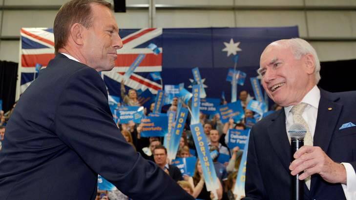 Former prime minister John Howard has praised his former minister, now Prime Minister, Tony Abbott's start in the job. Photo: Joe Armao