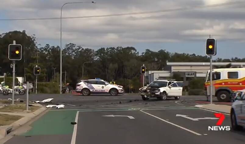 The crash scene in Kallangur, north of Brisbane. Photo: 7 News Brisbane - Twitter