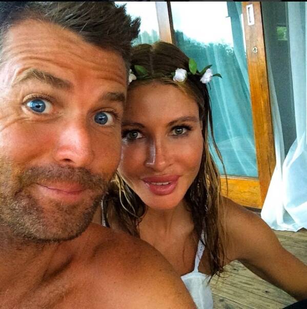 Pete Evans with wife Nicola Robinson at their farm in Northern NSW. Photo: Instagram