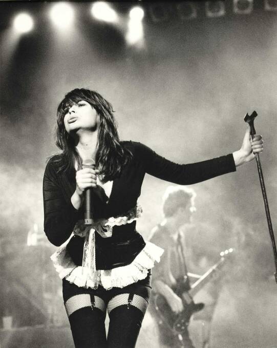 Chrissy Amphlett on stage in Melboune in 1991. Photo: Michael Clayton-Jones