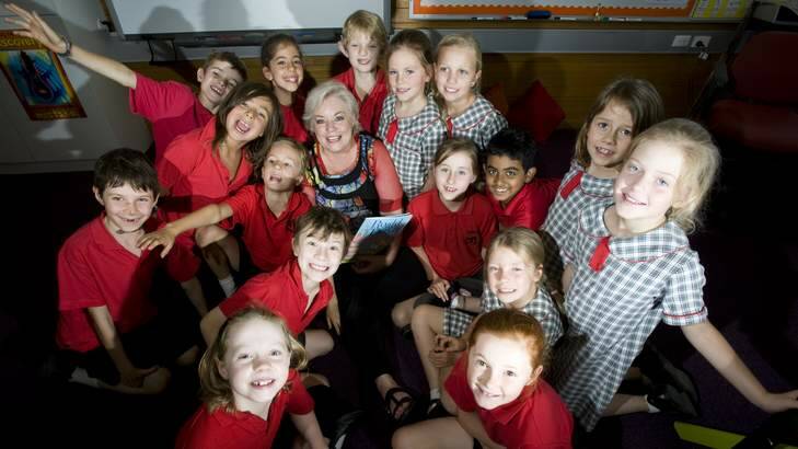 BETTER EVERY DAY: Torrens Primary School Principal Sue Mueller with year 3 pupils. The school was nominated by ACARA. Photo: Elesa Kurtz