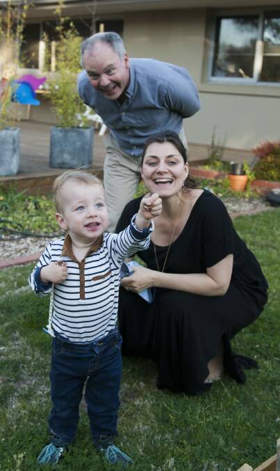 Nicholas Brennan,2, with mum Marketa and dad Tony, was born eight weeks premature and will be taking part in the Life's Little Treasures' Walk for Prems event. Photo: Elesa Kurtz