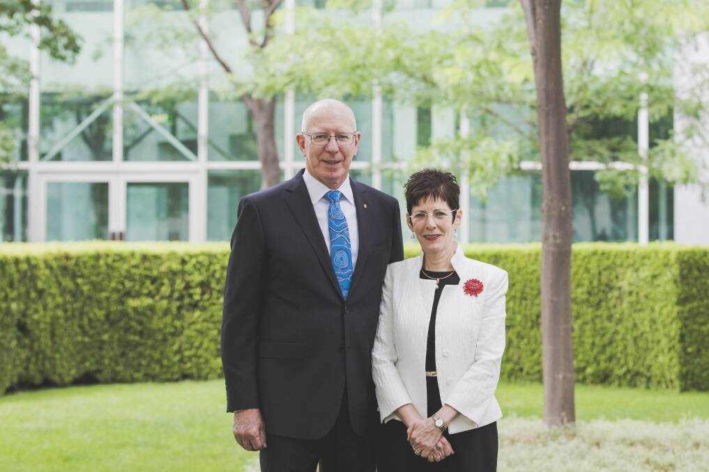 Australia's next Governor-General, former general and Defence Force chief David Hurley with his wife Linda. Photo: Jamila Toderas