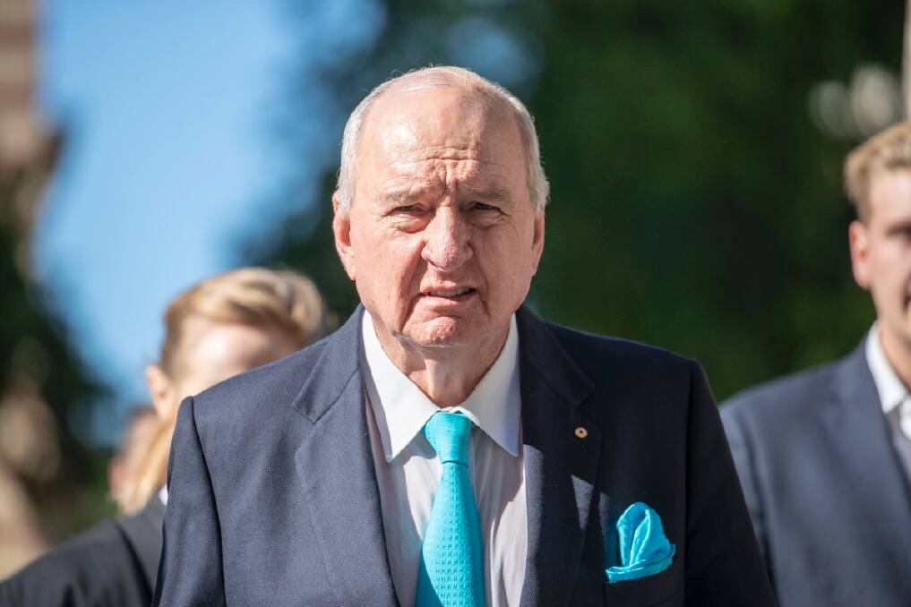 Radio broadcaster Alan Jones arrives at the Supreme Court in Brisbane in May for the defamation trial. Photo: Glenn Hunt