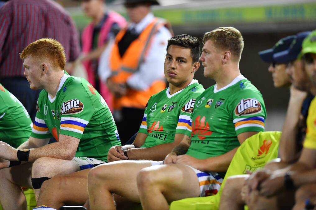 Raiders second-rower Joe Tapine has an injured right thumb. Photo: NRL Imagery