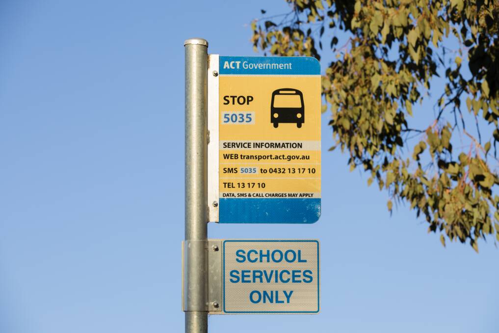 There will be less school stops but more buses travelling past schools in the ACT's new bus network. Photo: Jamila Toderas