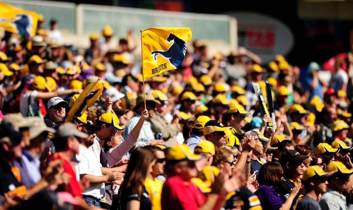 Brumbies fans at Canberra Stadium in 2013. Photo: Stuart Walmsley