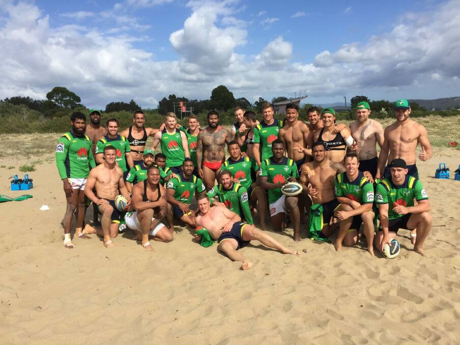 The Canberra Raiders hope a brutal camp at Batemans Bay will help their bid for NRL success. Photo: Supplied