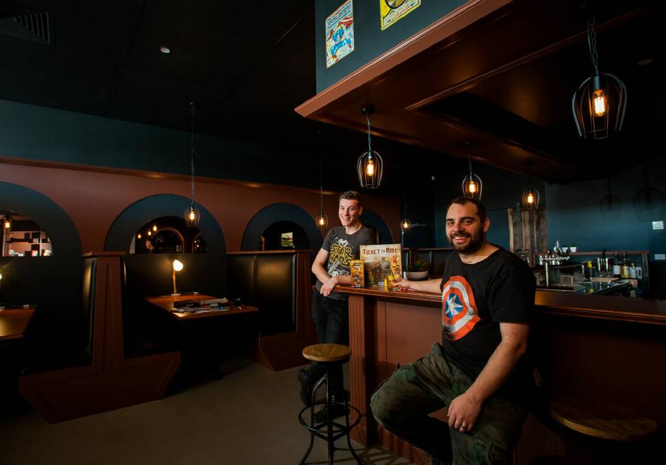 Luke Cox and Brad Scott in the pub Photo: Elesa Kurtz