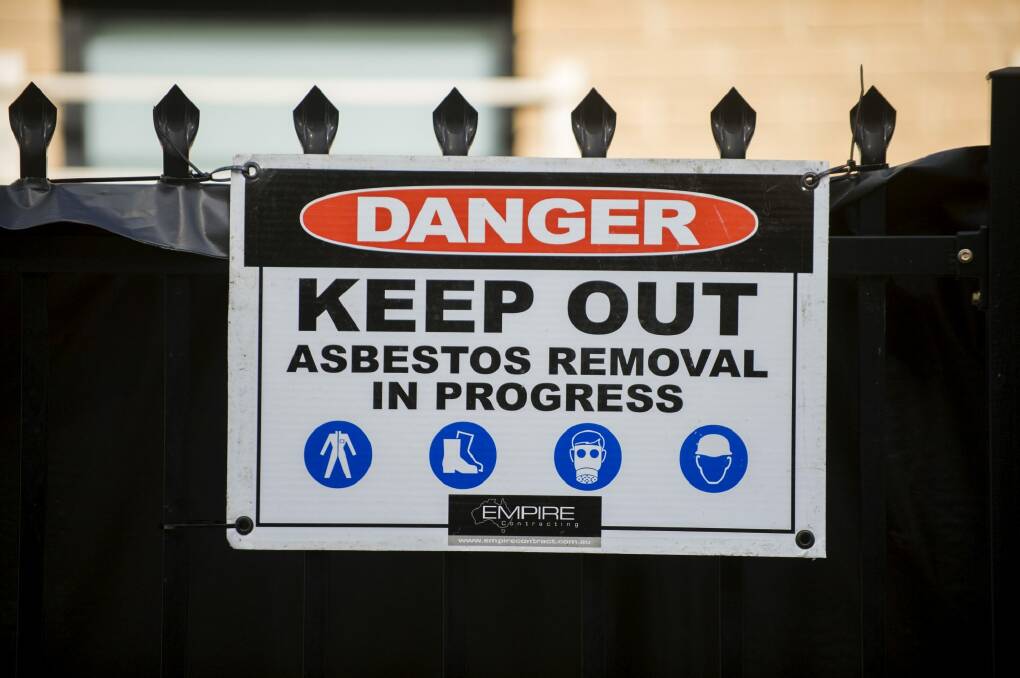 There were nine new cases of mesothelioma in the ACT last year, a new report revealed. Photo: Rohan Thomson