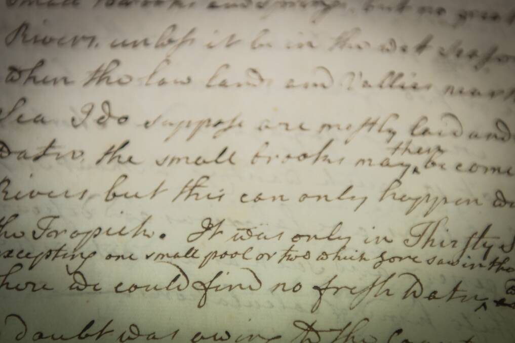 A close-up view of Cook's journal from the Endeavour. Photo: Karleen Minney