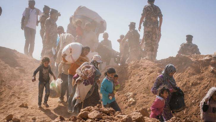 Syrian refugees streaming across the border into Jordan. Photo: AFP/UNHCR