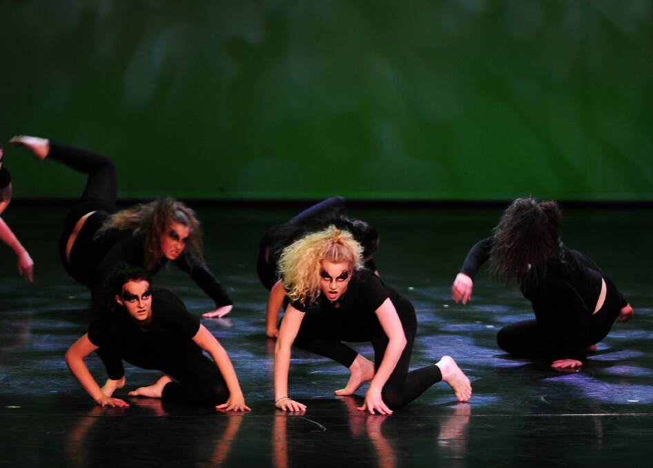 Caroline Chisholm school students perform during the Ausdance ACT 2105 Youth Dance Festival at the Canberra Theatre. Photo: Melissa Adams