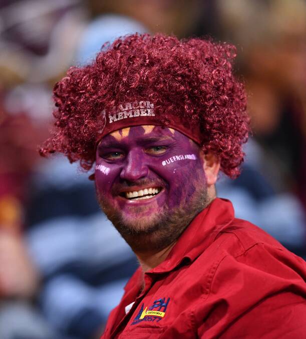 A Queensland fan before State of Origin Game III between the Queensland Maroons and the New South Wales Blues at Suncorp Stadium in Brisbane, on July 12, 2017.  Photo: AAP Image/ Darren England