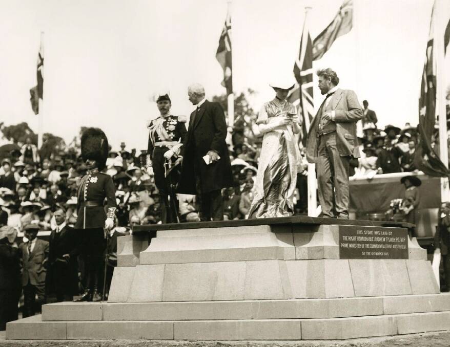 Lady Denman prepares to announce Canberra as the name for the nation's capital.  Photo: Photo courtesy John and Judy Stevenson