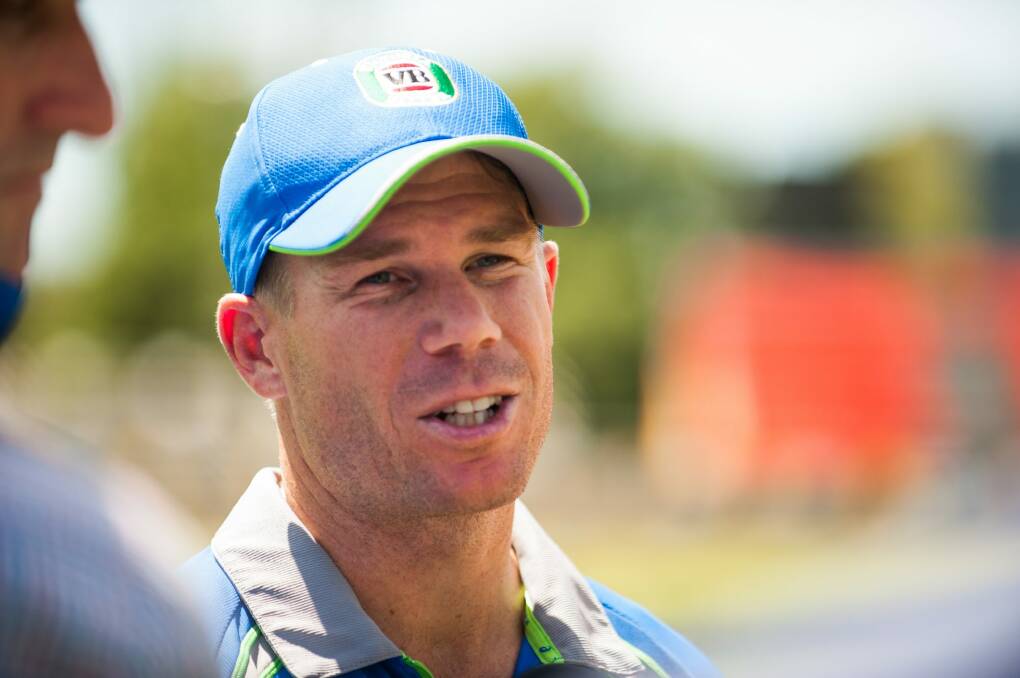 David Warner could be coming to town to play Canberra's first ever Test match ... in 20018-19. But with the Test almost three years away, will he still be playing?  Photo: Elesa Kurtz