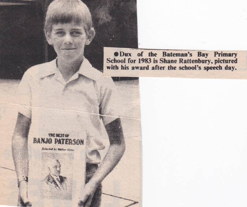 Shane Rattenbury, ACT Greens leader, pictured at Batemans Bay Primary School in 1983, where he was named dux.  Photo: Supplied