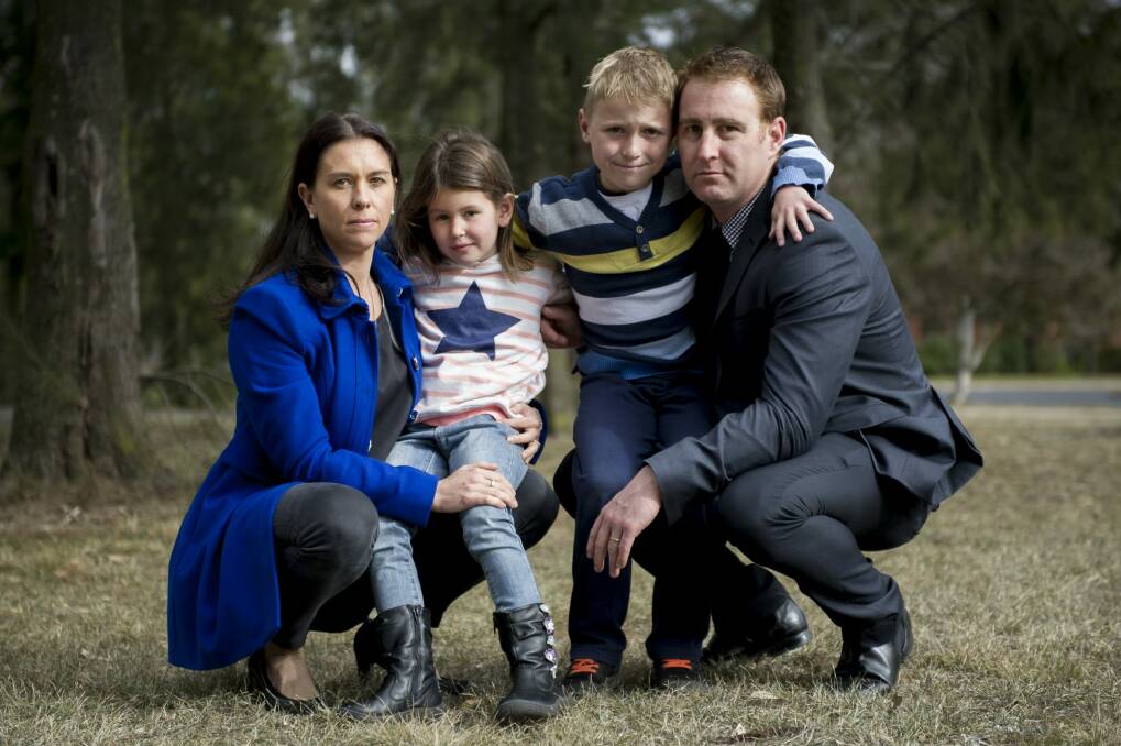 Nicole and Mark Nicholson with their children Zara, 5, and Lincoln, 8. Photo: Jay Cronan