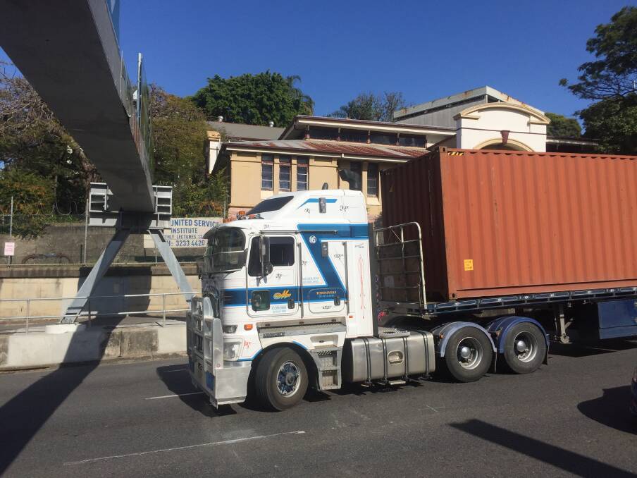 The truck driver reversed back up Countess Street and turned back up the slip road. Photo: Elizabeth Silvester/Fairfax media