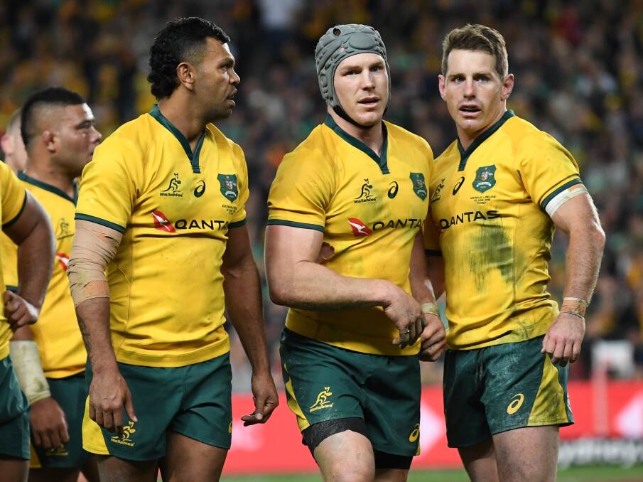 David Pocock, centre, was one of only three Brumbies to play in the series against Ireland. Photo: AAP